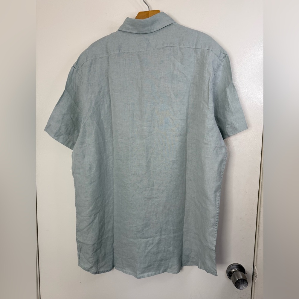 Taylor Stitch X Rivian NWT seafoam green short sleeve button down linen shirt 46 - Picture 5 of 8